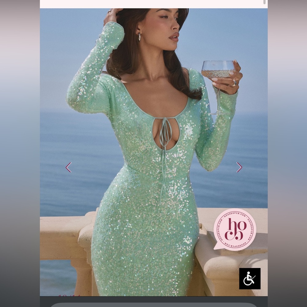 House of CB  Tatania
Seafoam Sequin Maxi Gown
USD $329 - Picture 10 of 16